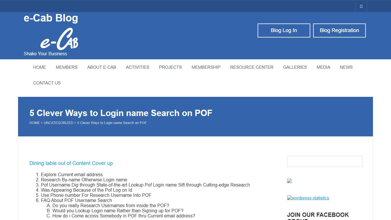 5 Clever Ways to Login name Search on POF e-Cab Blog